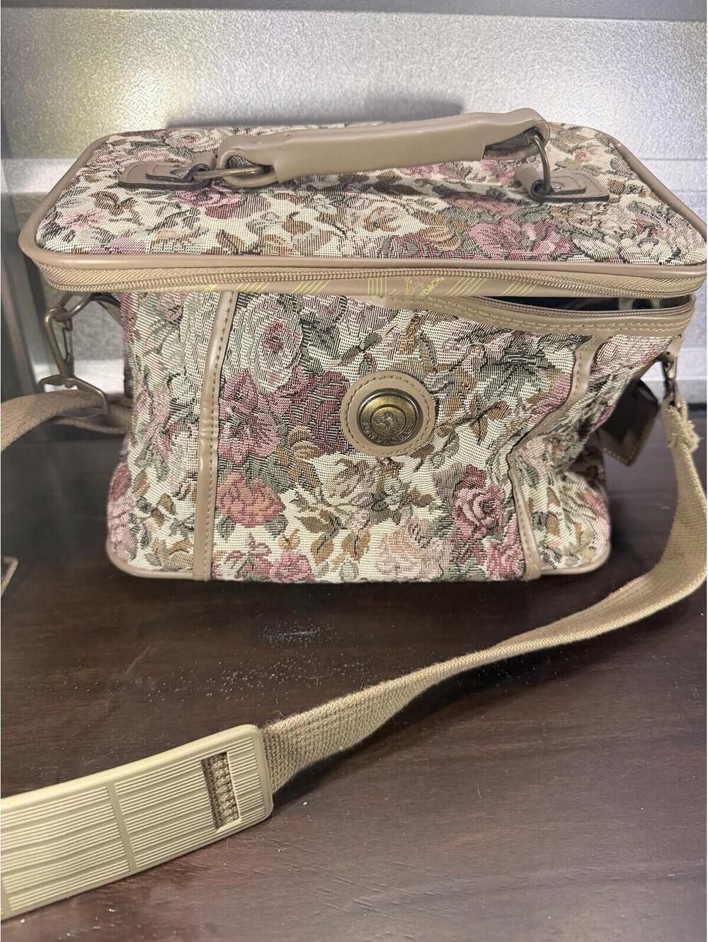 Vintage Jordache Tapestry Carry On Travel Bag Train Case Cosmetic Tote Duffle *